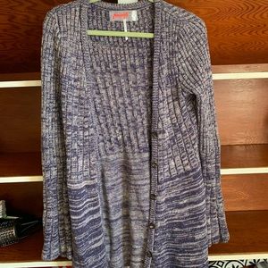 Free People Purple & White Knit Cardigan Size small